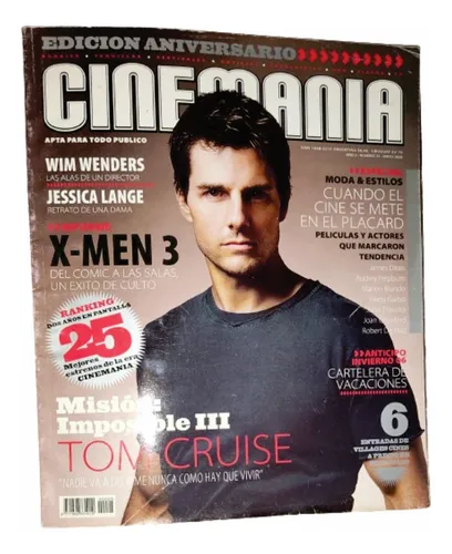Revista Cinemania N25 Tom Cruise Mision Imposible Iii Lange (Usado)
