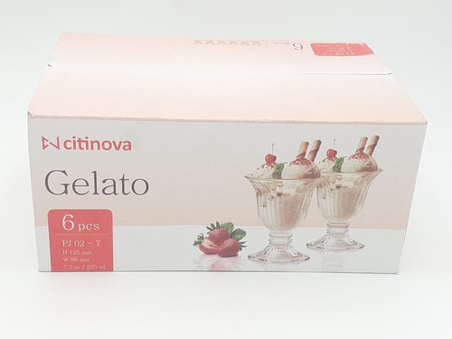 6 Copa Vaso Helado Postre Vidrio 150cc Elegante Oferta Rs