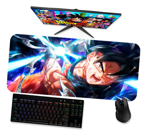 Mousepad Gamer 90x40 Dragon Ball Goku Saiyajin Superior Inc2