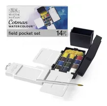 Comprar Set De Acuarelas Winsor & Newton Cotman, 12 Colores Con Pinc