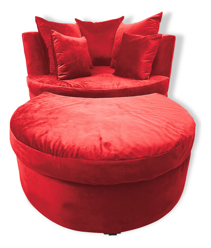 Sillón Moderno Minimalista Para Salas Recamara Hogar . Rojo Liso