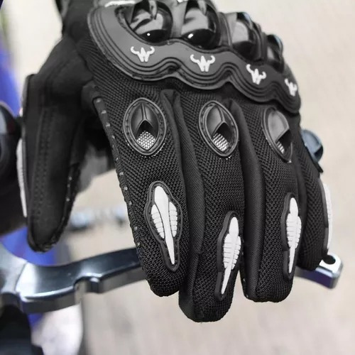 5 Guantes Para Moto O Bicicleta Dedo Completo Color Negro 2 Talla M