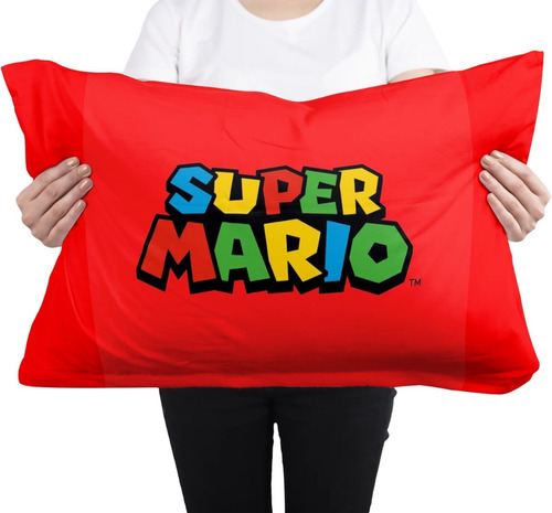 Cojin Almohada Super Mario Logo Nintendo Gaming Calidad 