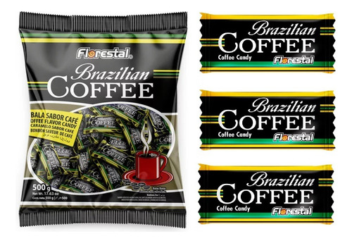 Café Brasileiro Bala 500g - Deliciosa Bala De Café