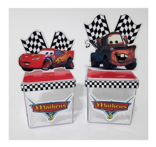 20 Caixa Acrílica Carros Disney Personalizada 3d