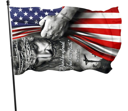 Auoltior Bandera Americana De Jesús Cristiano Con Bandera De