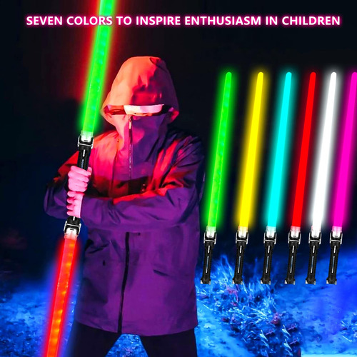 2 En 1 Sables De Luz Star Galaxy War Con Sonido De 7 Colores