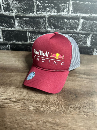 Boné Redbull Racing Boné Red Bull Fórmula 1 F1 Exclusivo Top Bordô E Cinza Un