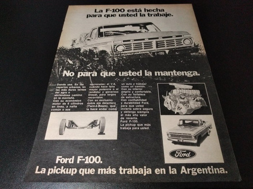 (pa435) Publicidad Pickup Ford F-100 * 1976 (Usado)