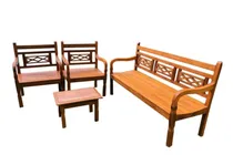 Comprar Bancos Madeira Kit 3 Bancos+ Mesa De Centro!! Em 12x 