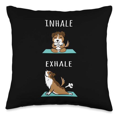 Funny Sheltie Gifts Yoga Inhale Exhale Shetland - Almohada P