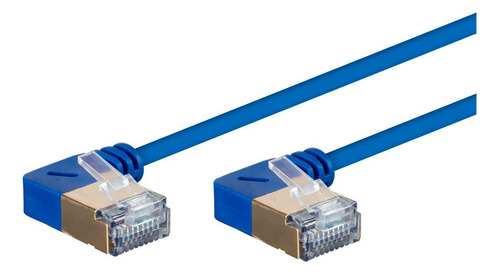 Cable Ethernet Cat6a Slimrun - Azul - 3 Pies | 90°, 36awg,