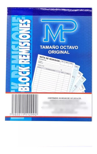 25 Block De Remisión 1/4 C/50 Hojas C/u