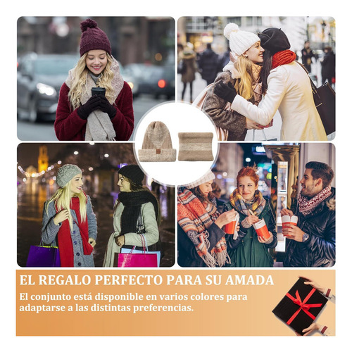 * Gorro De Punto D Invierno Cálido Conjunto De Gorro Y