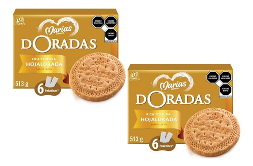 2 Galletas Marías Doradas Gamesa Hojaldradas 513g C/u