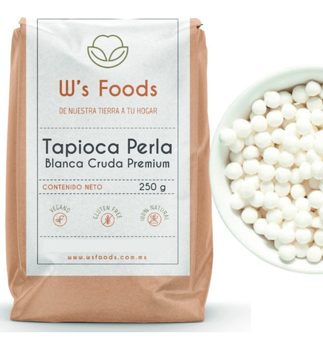 Perlas De Tapioca Blanca Cruda Calidad Premium 250g