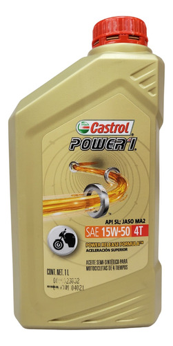 Aceite Semi-sint. Castrol Power 1 15w50 Caja X 5 Un. Tuamoto