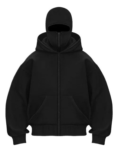 Moletom Com Capuz De Balaclava Com Zíper, Capuz Com Capuz De