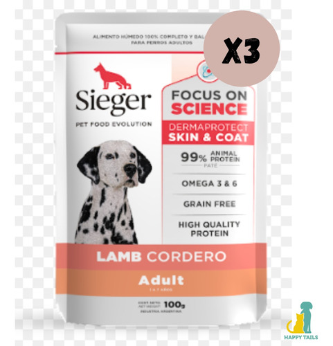 Sieger Pouch Perro Dermaprotect - 36 Unidades X 100 Grs