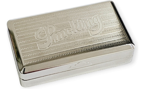 Porta Plateado Marca Smoking Cigarrer Lata Para Guardar Filt