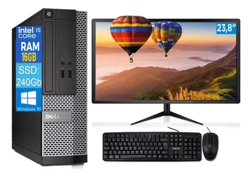 Cpu Computador Dell Optiplex Intel I5 16gb Ssd 240gb Tela 24