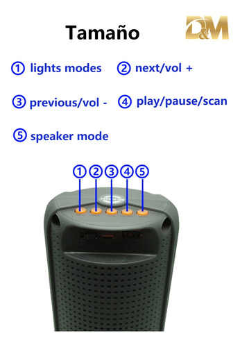 Ms2202 Bocina Portátil Bluetooth Inalambri, Usb, Aux, Sd, Fm