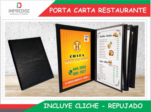 Porta Carta Menu Carta Restaurante Con Encarte Mica