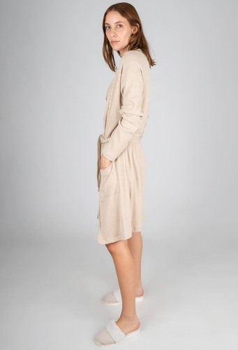 Imagen 2 de 4 de Bata Mujer Cruzada Waffle Soft Super Comoda Y Suave Saida