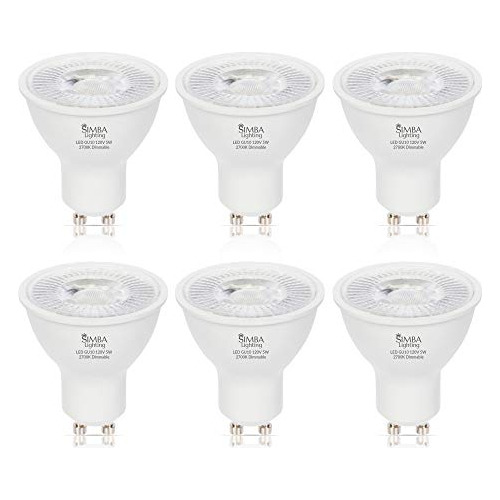 Foco Led Gu10, 5 W, Regulables, Paquete De 6, Halógeno De Re