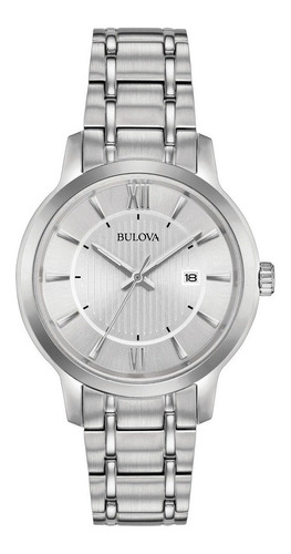 Reloj Bulova Stainless Steel Bracelet Original Time Square Color de la correa Plateado Color del bisel Plateado Color del fondo Plateado
