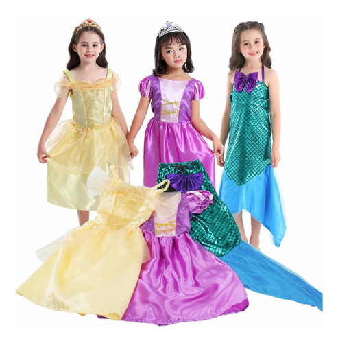 Vgofun - Juego De 3 Vestidos De Disfraz De Princesa Y Sirena