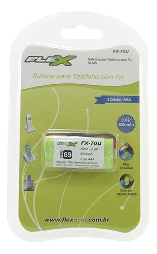 Bateria Telefone Universal Flex 2,4v 600mah  Fx-70u