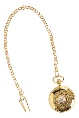 Reloj De Bolsillo Esqueleto Caja Dorada Reloj De Bolsillo