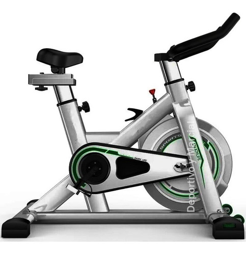 Imagen 3 de 10 de Bicicleta Spinning Fija Rueda Inercial De 10 Kg Hasta 120 Kg