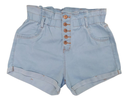 Imagem 1 de 2 de Short Jeans Plus Size Cintura Alta Feminino Lycra E Elastico