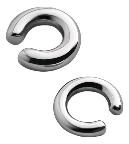 Par Aros Earcuff  A Presion, Baño Plata 925 Elegantes