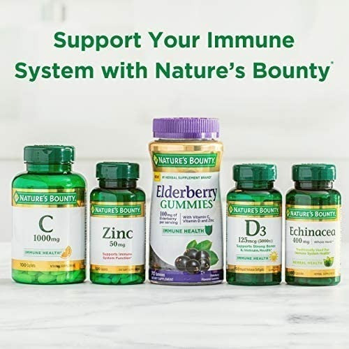 Natures Bounty Elderberry Sistema Inmune Vitaminas C D Zinc