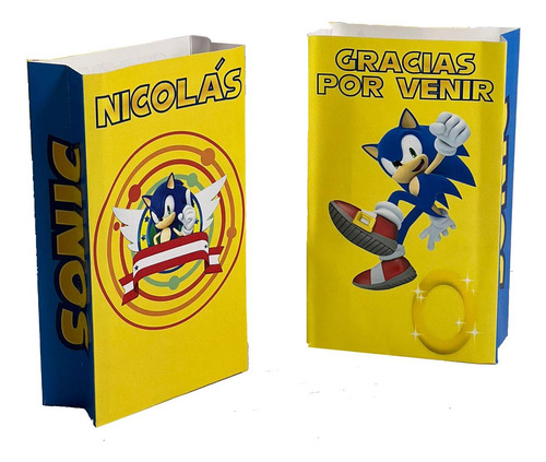 Bolsas Golosineras Personalizadas X 10 Sonic The Hedgehog