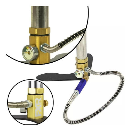 Bomba Manual Fixxar Inox Para Encher Pcp 300 Bar Fix-162 Cor Prateado