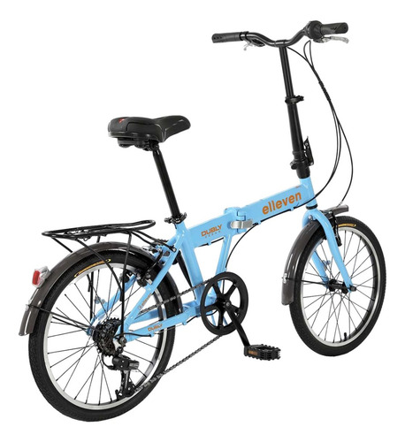 Bicicleta Dobrável Aro 20 6v Dubly Shimano Azul Celeste