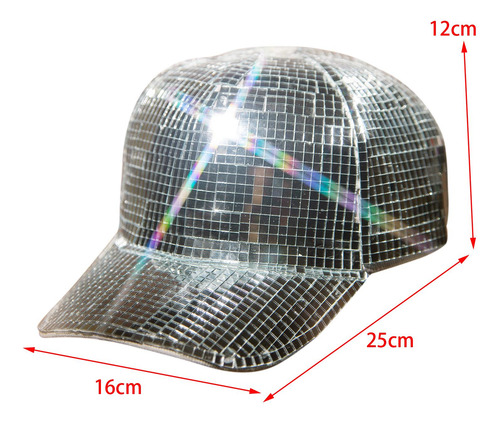 2 Sombrero De Espejo De Bola De Discoteca, Gorra De