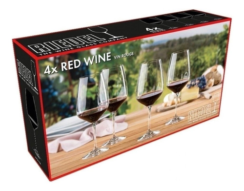 Set X4 Copas Riedel Vivant Red Wine En Caja - Cristal