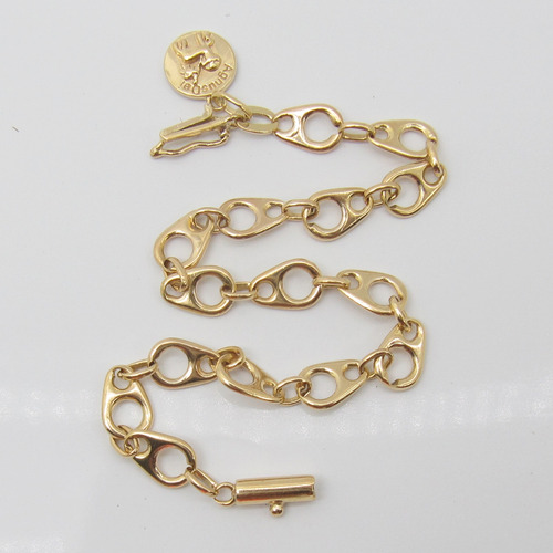 7939 Pulseira Comp. 22 Cm Pulseira Maciça Reforçada Ouro 18