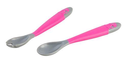 Imagem 2 de 4 de Kit Talher Articulável Garfo E Colher Infantil Clingo