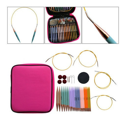 Imagem 4 de 11 de Agulha De Tricô Intercambiável Knit Pro Metal Circular 26pcs