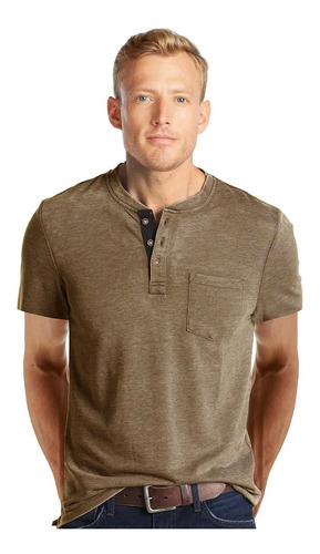 Camiseta Henley Casual Para Hombre Playera De Solapa Botones