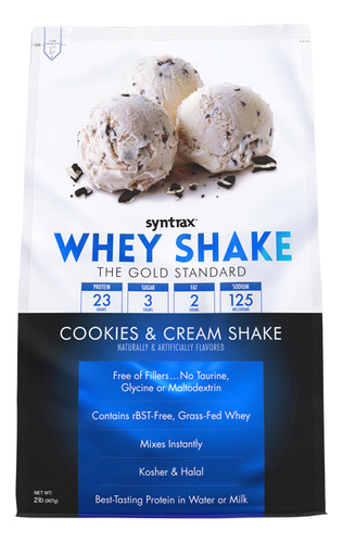 Whey Shake (2lb) Cookies & Cream Syntrax