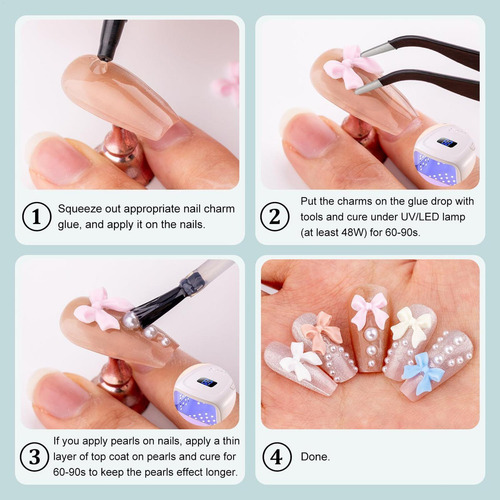 Juego De Dijes Para Uñas Decoración De Uñas Con Lazo De Uñas