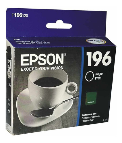 Cartucho Epson 196 Negro Original Xp201 Xp401 Wf 2512 2532