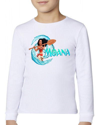 Polera Manga Larga Niña Moana Exclusividad 100% Algodón